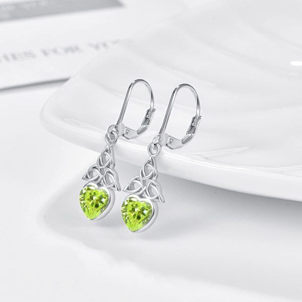 Sterling Silver Celtic Birthstone Drop Earrings-2