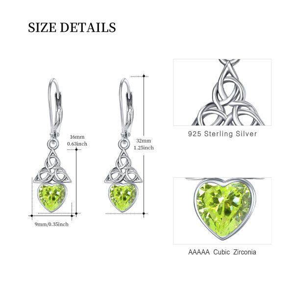 Sterling Silver Celtic Birthstone Drop Earrings-4