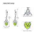 wholesale 925 Sterling Silver Heart-Shaped Peridot Celtic Knot Dangle Earrings for Women-0-4