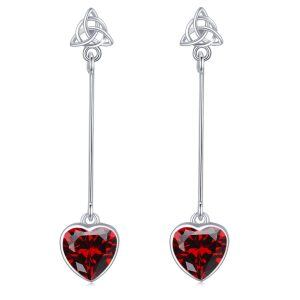 Sterling Silver Celtic Knot Heart Earrings-0