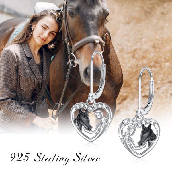 Sterling Silver Horse And Girl Earrings-2