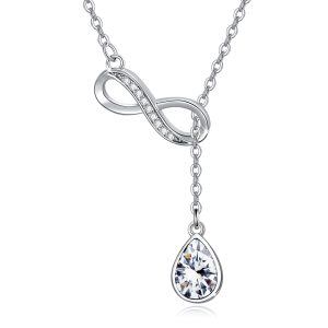 Sterling Silver Infinity Necklace-0