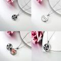 wholesale 925 Sterling Silver Round Rose Flower Photo Locket Pendant Necklaces for Women-0-1