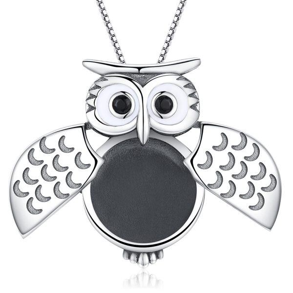 Sterling Silver Owl Necklace-0