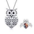 wholesale 925 Sterling Silver Owl Photo Locket Pendant Necklace for Women-0-1