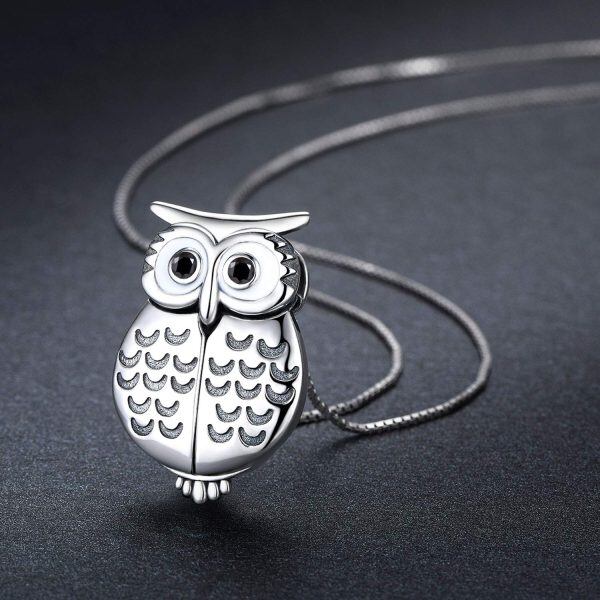 Sterling Silver Owl Necklace-2