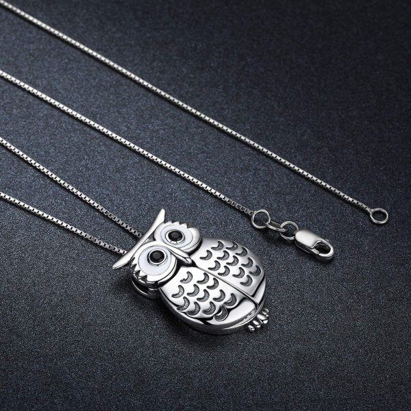 Sterling Silver Owl Necklace-3