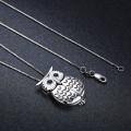 wholesale 925 Sterling Silver Owl Photo Locket Pendant Necklace for Women-0-3