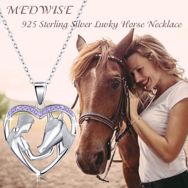 Sterling Silver Horse And Girl Necklace-5