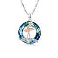 wholesale 925 Sterling Silver Ballet Dancer Crystal Pendant Necklace for Women-0-0