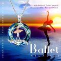wholesale 925 Sterling Silver Ballet Dancer Crystal Pendant Necklace for Women-0-4