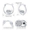 wholesale 925 Sterling Silver Elephant Hoop Earrings with Cubic Zirconia for Women-0-3
