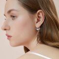 wholesale 925 Sterling Silver Elephant Hoop Earrings with Cubic Zirconia for Women-0-5