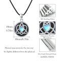 wholesale 925 Sterling Silver Celtic Heart Photo Locket Pendant with Leather Chain and Blue Crystal Centerpiece - Wholesale Jewelry for Women-0-2