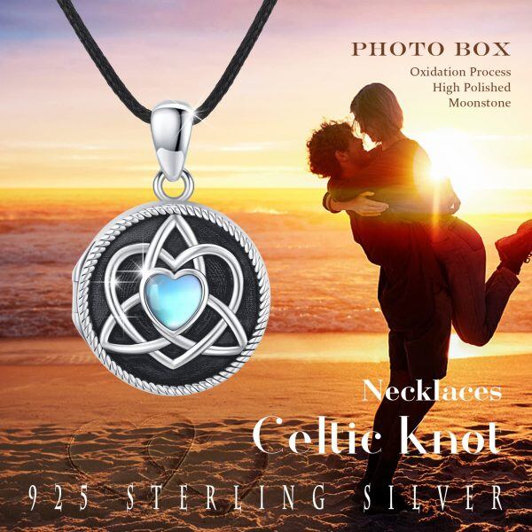 Sterling Silver Celtic Heart Necklace-4