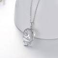 wholesale 925 Sterling Silver Floral Sugar Skull Pendant Necklace for Women-0-1