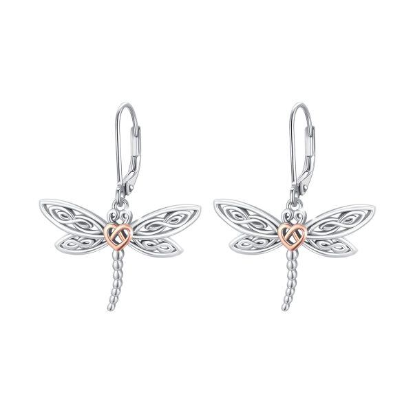 Sterling Silver Celtic Dragonfly Earrings-0