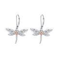 wholesale 925 Sterling Silver Dragonfly Heart Charm Leverback Hoop Earrings Celtic Knot Design  for Women-0-0