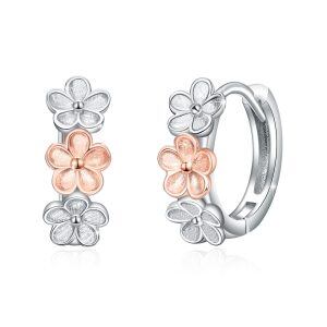 Sterling Silver Flower Earrings-0