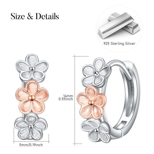 Sterling Silver Flower Earrings-2