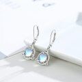 wholesale 925 Sterling Silver Moonstone & Turquoise Triquetra Drop Earrings for Women-0-2