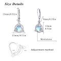 wholesale 925 Sterling Silver Moonstone & Turquoise Triquetra Drop Earrings for Women-0-3