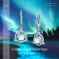 wholesale 925 Sterling Silver Moonstone & Turquoise Triquetra Drop Earrings for Women-0-5