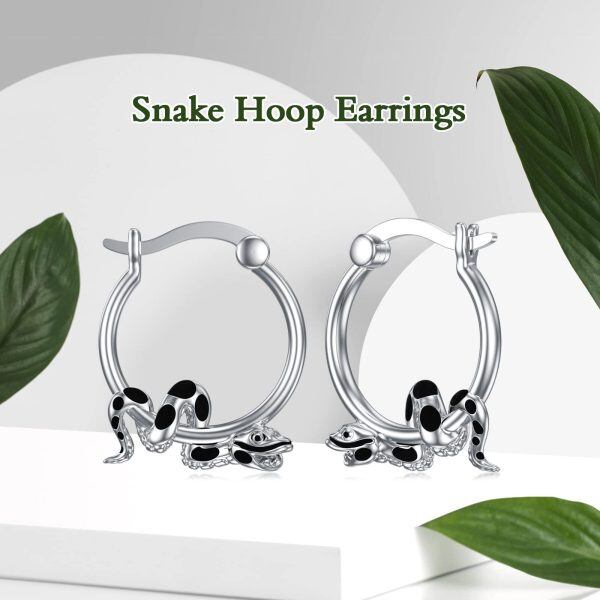 Sterling Silver Snake Earrings-2