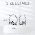 wholesale 925 Sterling Silver Snake Design Hoop Earrings for Women - Black Enamel Accents-0-3