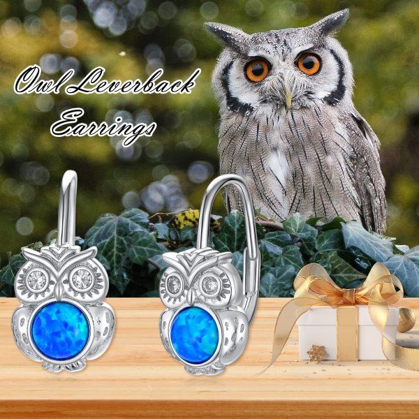 Sterling Silver Owl Earrings-1