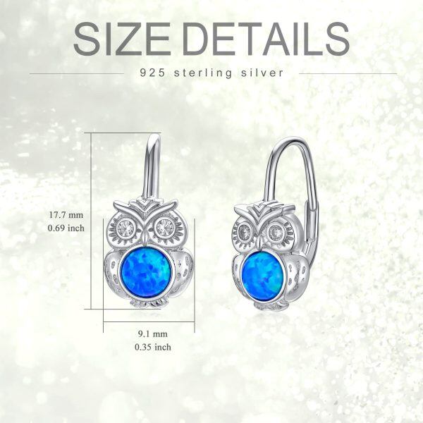 Sterling Silver Owl Earrings-3