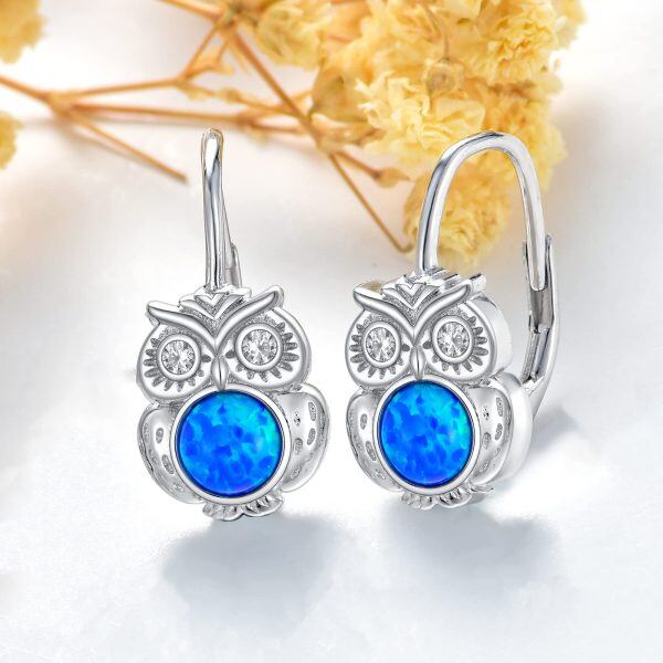 Sterling Silver Owl Earrings-5