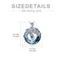 wholesale 925 Sterling Silver Blue Crystal Snake Pendant Necklace for Women-0-4