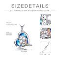 wholesale 925 Sterling Silver Blue Crystal Mother & Baby Elephant Love Forever Pendant Necklace-0-3