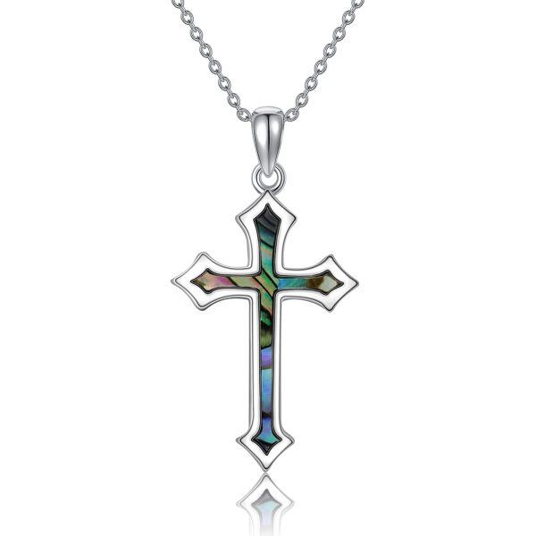 Sterling Silver Cross Pendant Necklace-0