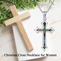 wholesale 925 Sterling Silver Abalone Shell Cross Pendant Necklace for Women-0-1