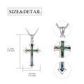 wholesale 925 Sterling Silver Abalone Shell Cross Pendant Necklace for Women-0-4