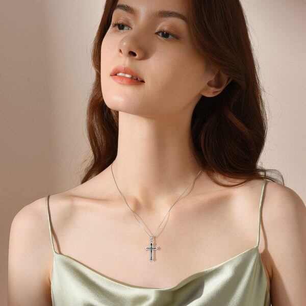 Sterling Silver Cross Pendant Necklace-5