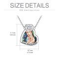 wholesale 925 Sterling Silver Heart Crystal Mother & Child Fox Pendant Necklace for Women-0-5