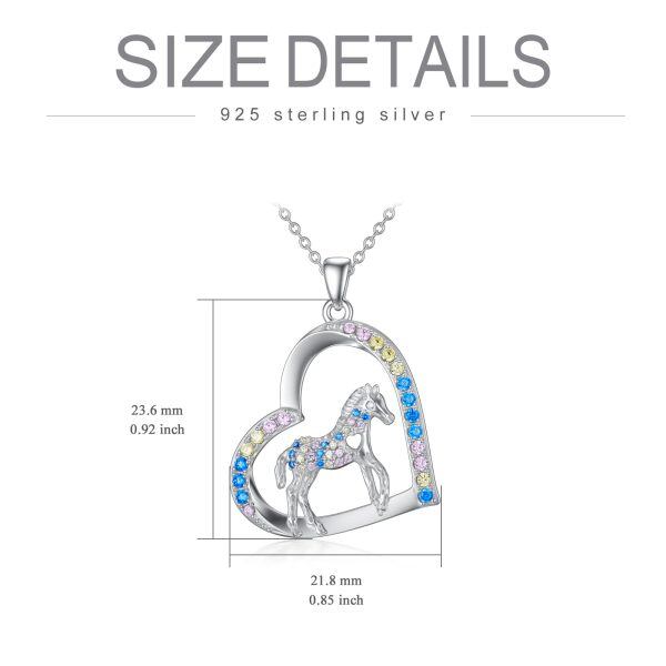 Sterling Silver Horse Pendant Necklace-5