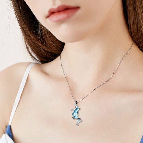 Sterling Silver Dolphin Necklace-1