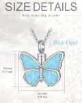 wholesale 925 Sterling Silver Blue Opal Butterfly Cremation Jewelry Keepsake Pendant Necklace with Funnel and Fill Tool-0-3