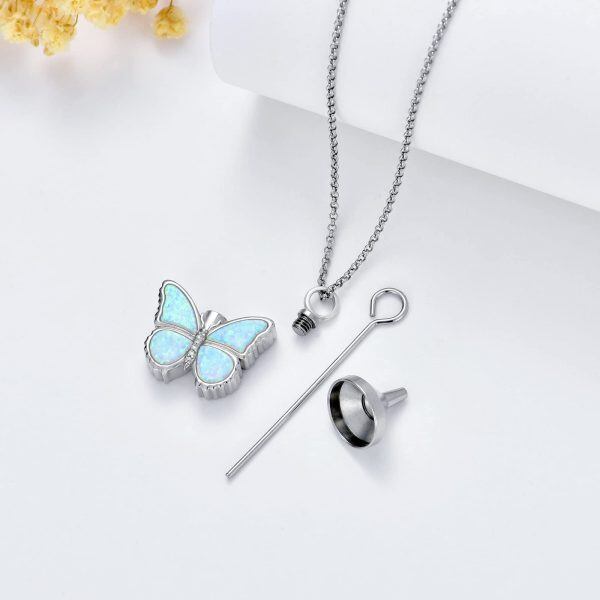 Sterling Silver Butterfly Urn Necklace-4