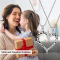 wholesale 925 Sterling Silver Mother Daughter Giraffe Heart Matching Necklaces Set-0-2