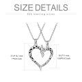 wholesale 925 Sterling Silver Mother Daughter Giraffe Heart Matching Necklaces Set-0-3