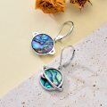 wholesale 925 Sterling Silver Abalone Shell Planet Leverback Drop Earrings for Women-0-3