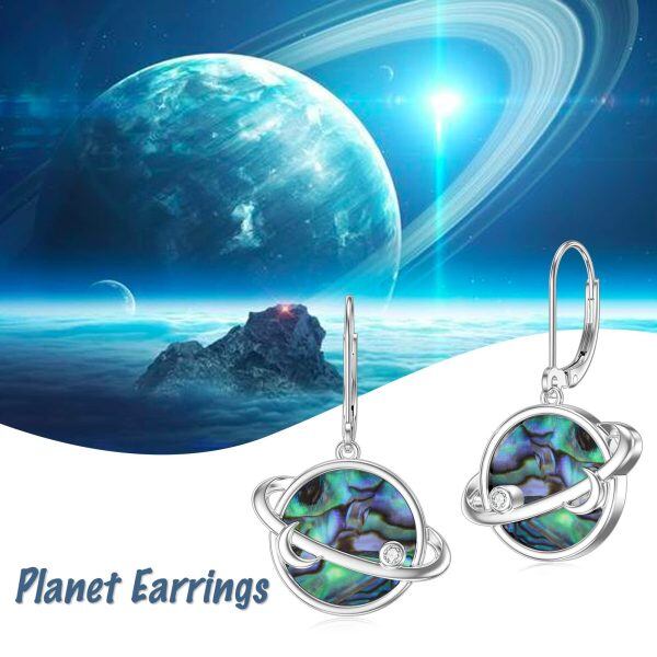 Sterling Silver Planet Earrings-4