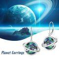 wholesale 925 Sterling Silver Abalone Shell Planet Leverback Drop Earrings for Women-0-4