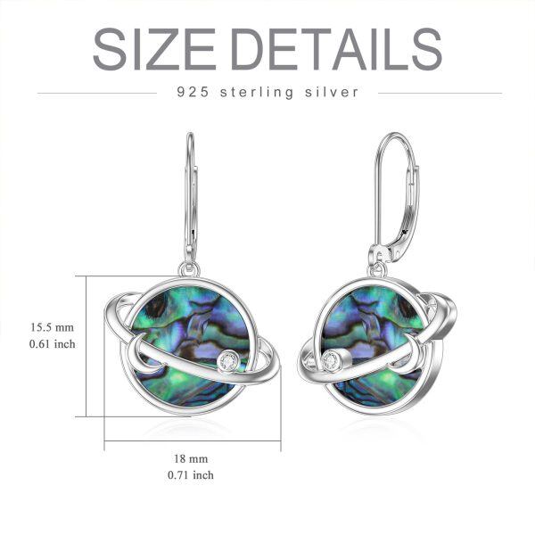 Sterling Silver Planet Earrings-5