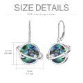 wholesale 925 Sterling Silver Abalone Shell Planet Leverback Drop Earrings for Women-0-5